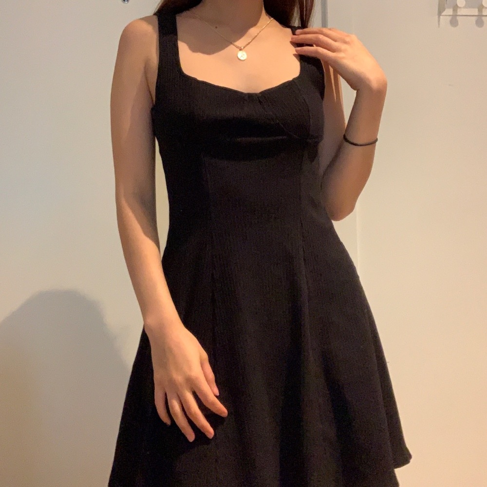 Garage Black Flared Mini Dress